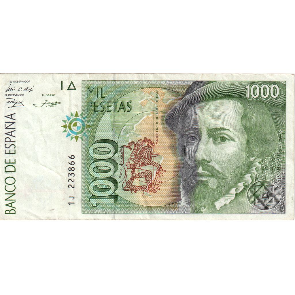 Spain, 1000 Pesetas, 1992-10-12, EF(40-45)
