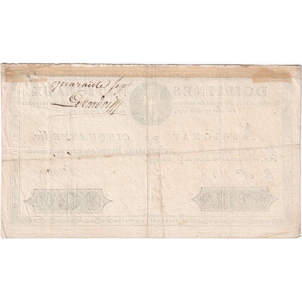France, 50 Livres, 1792-08-31, E, EF(40-45)