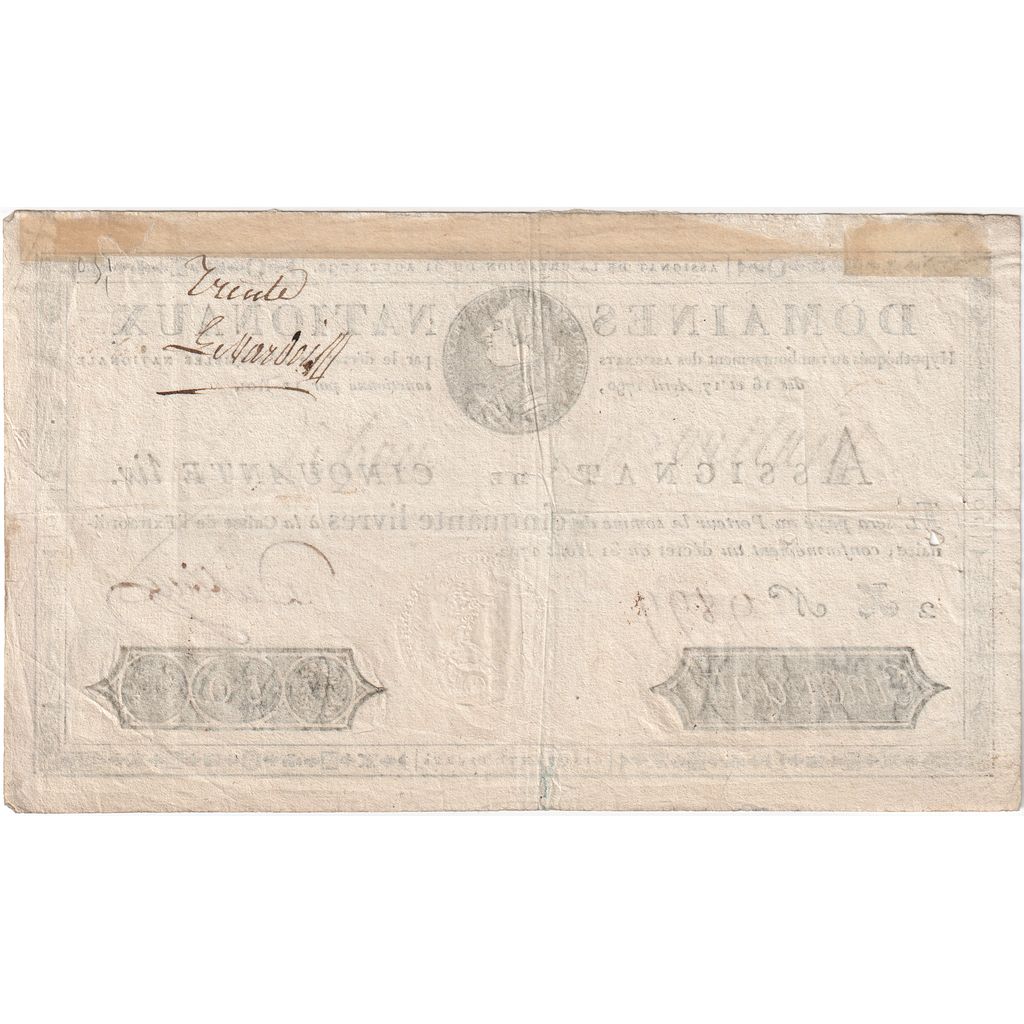 France, 50 Livres, 1792-08-31, 2K, EF(40-45)
