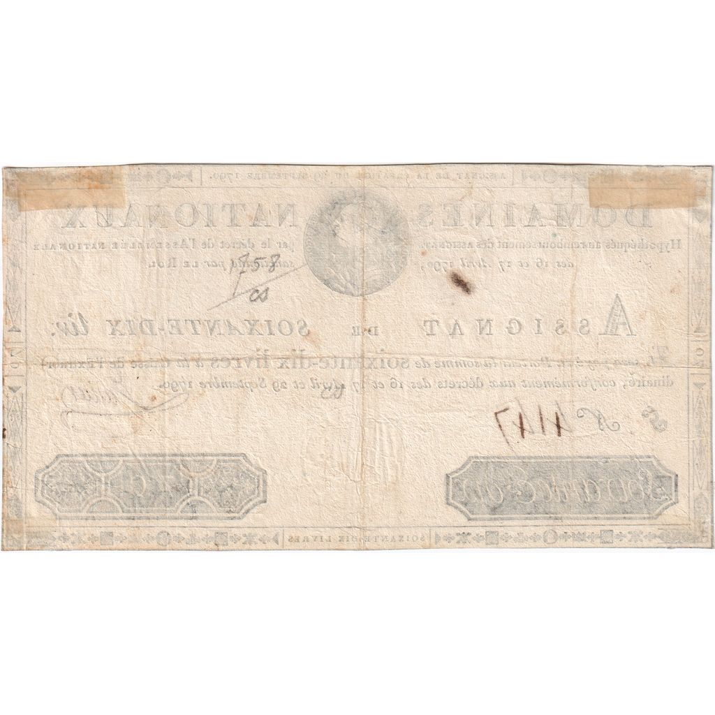 France, 70 Livres, 1790-09-29, G, VF(20-25)