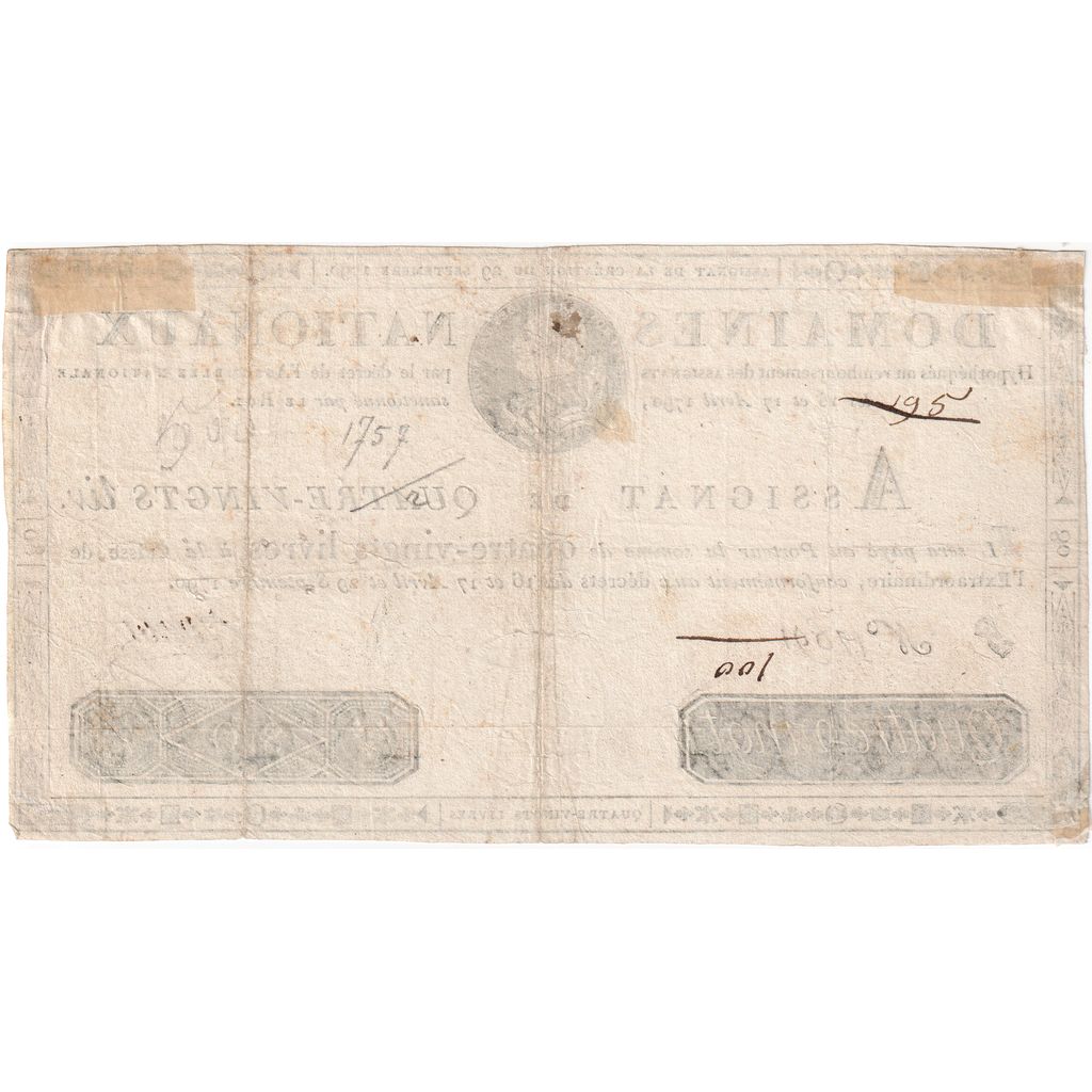 France, 80 Livres, 1790-09-29, G, VF(30-35)