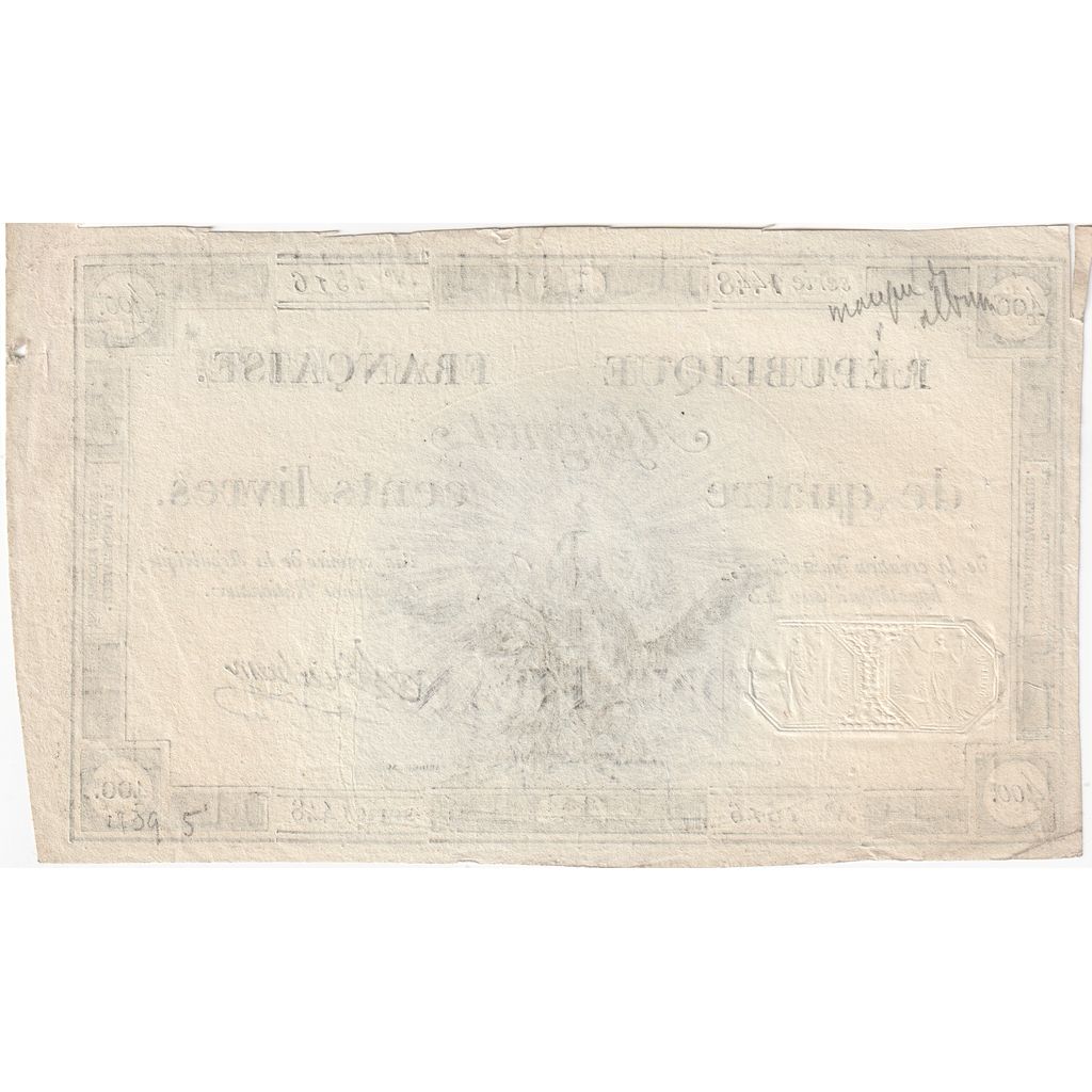 France, 400 Livres, 1792-11-21, 1448, VF(30-35)