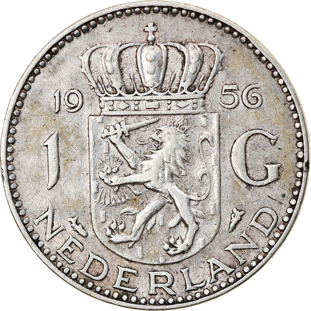 Coin, Netherlands, Juliana, Gulden, 1956, , Silver, KM:184