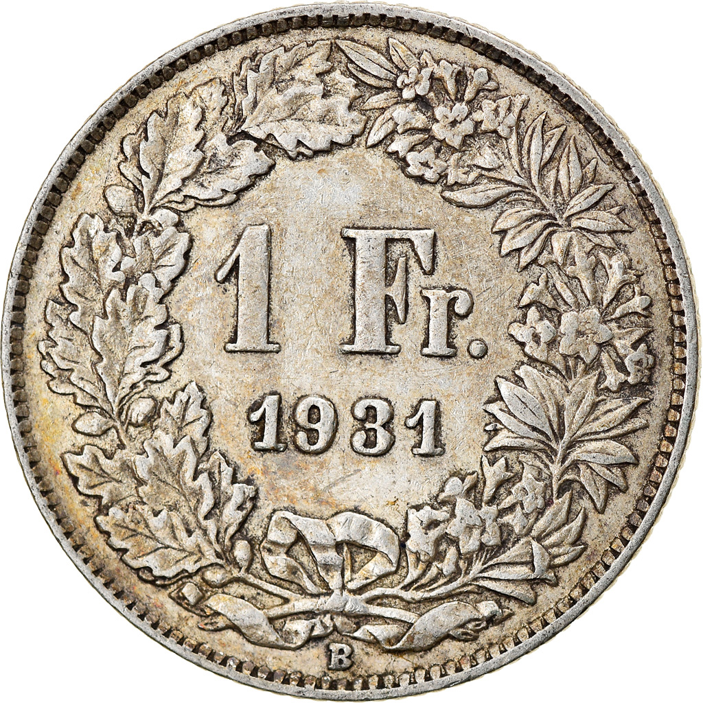 Coin, Switzerland, Franc, 1931, Bern, , Silver, KM:24