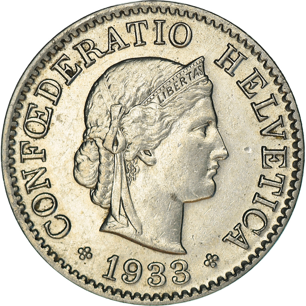 Coin, Switzerland, 5 Rappen, 1933, Bern, , Nickel, KM:26b