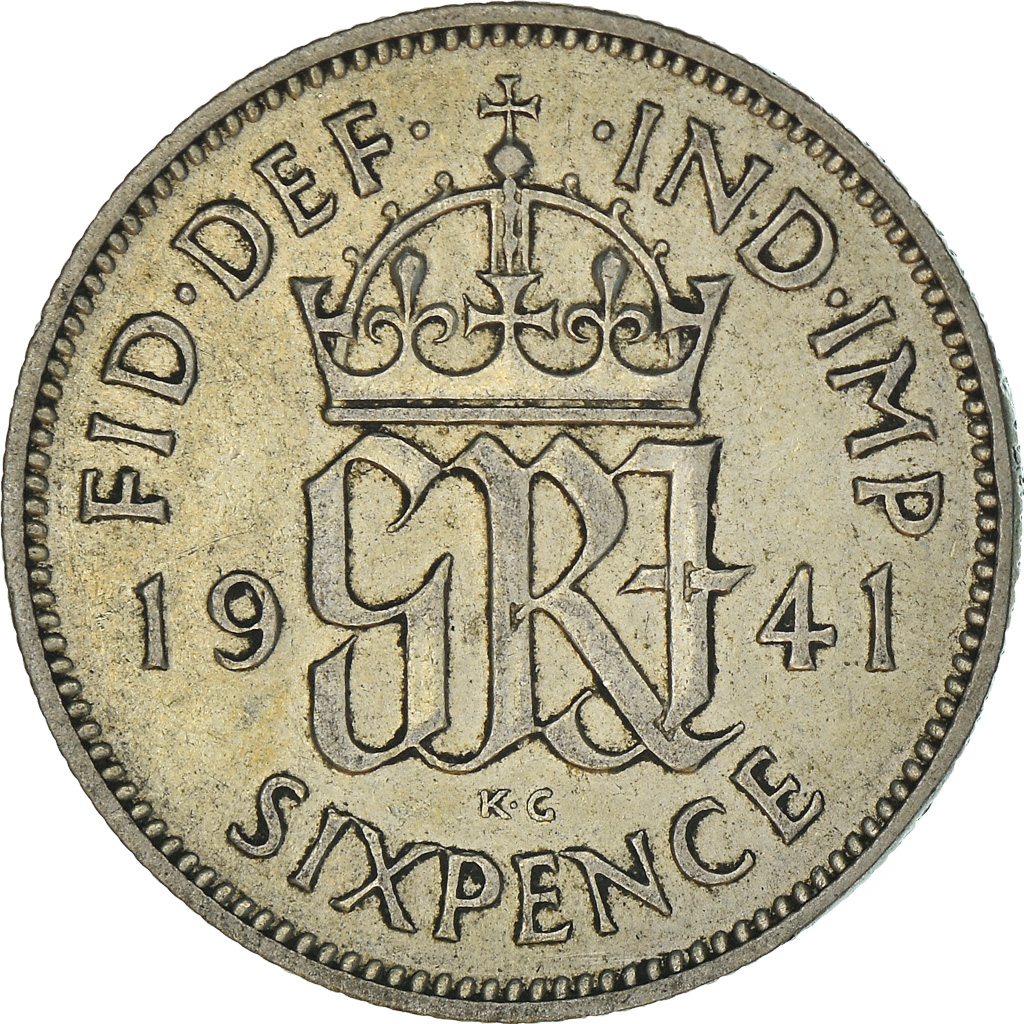 Coin, Great Britain, George VI, 6 Pence, 1941, , Silver, KM:852