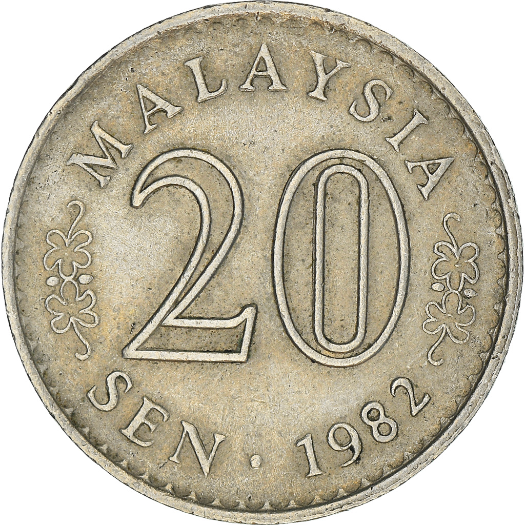 Coin, Malaysia, 20 Sen, 1982, Franklin Mint, , Copper-nickel, KM:4