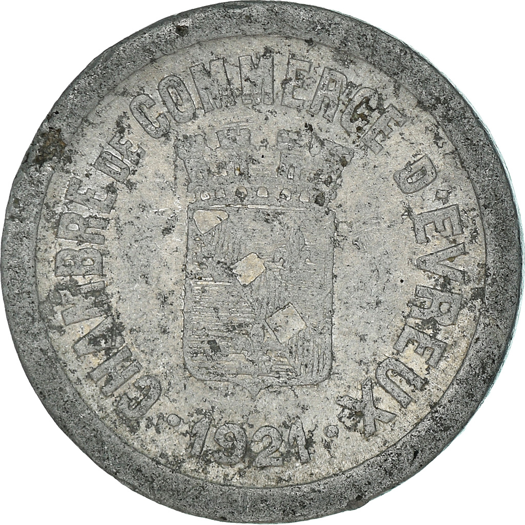 Coin, France, Chambre de Commerce, Evreux, 5 Centimes, 1921, 