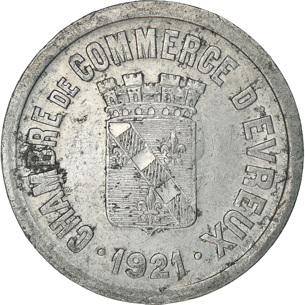 Coin, France, Chambre de Commerce, Evreux, 25 Centimes, 1921, 