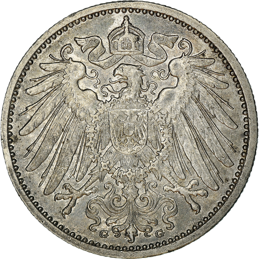 Coin, GERMANY - EMPIRE, Wilhelm II, Mark, 1909, Karlsruhe, , Silver