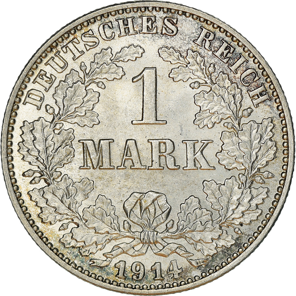 Coin, GERMANY - EMPIRE, Wilhelm II, Mark, 1914, Karlsruhe, , Silver, KM:14