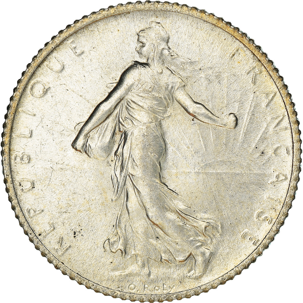 Coin, France, Semeuse, Franc, 1919, Paris, , Silver, KM:844.1, Gadoury:467
