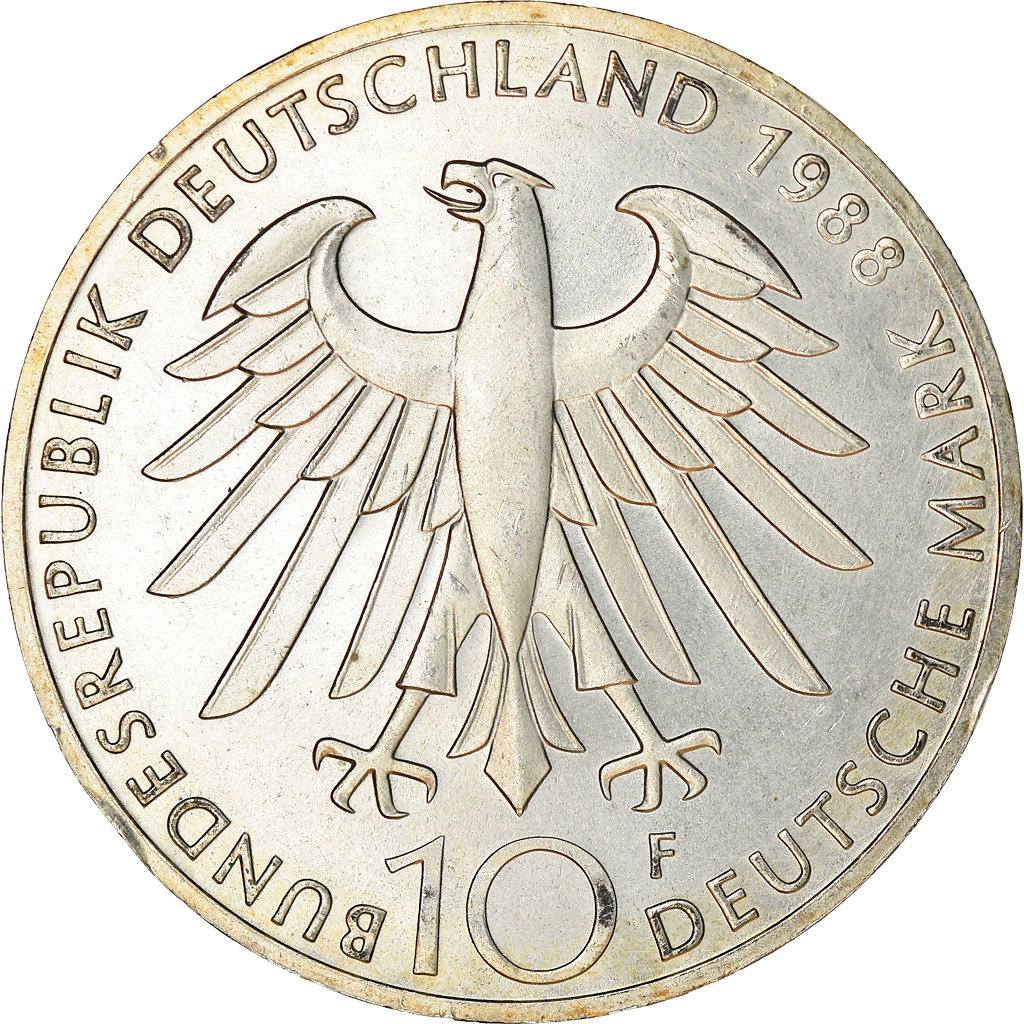 Coin, GERMANY - FEDERAL REPUBLIC, 10 Mark, 1988, Stuttgart, Germany, 