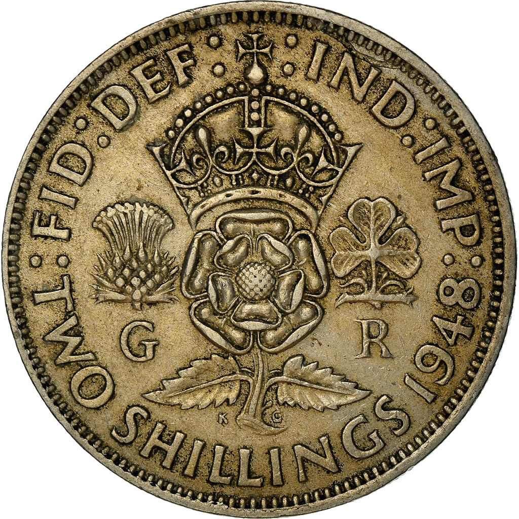 Coin, Great Britain, George VI, Florin, Two Shillings, 1948, 