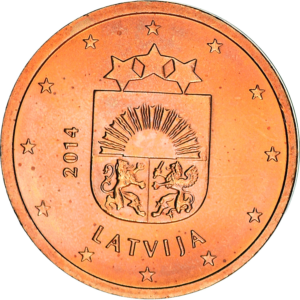 [#381342] Latvia, 2 Euro Cent, 2014, VZ+, Copper Plated Steel
