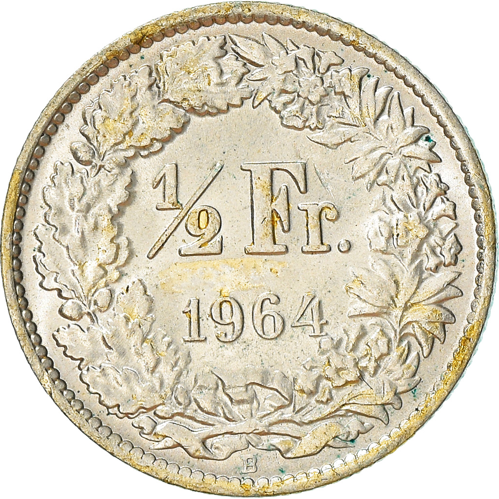 Coin, Switzerland, 1/2 Franc, 1964, Bern, , Silver, KM:23