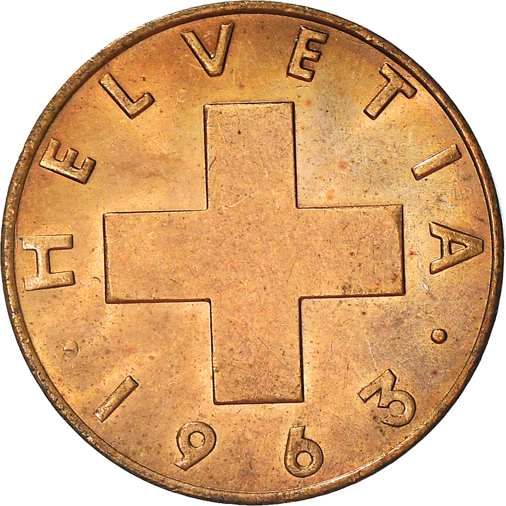 Coin, Switzerland, Rappen, 1963, Bern, , Bronze, KM:46