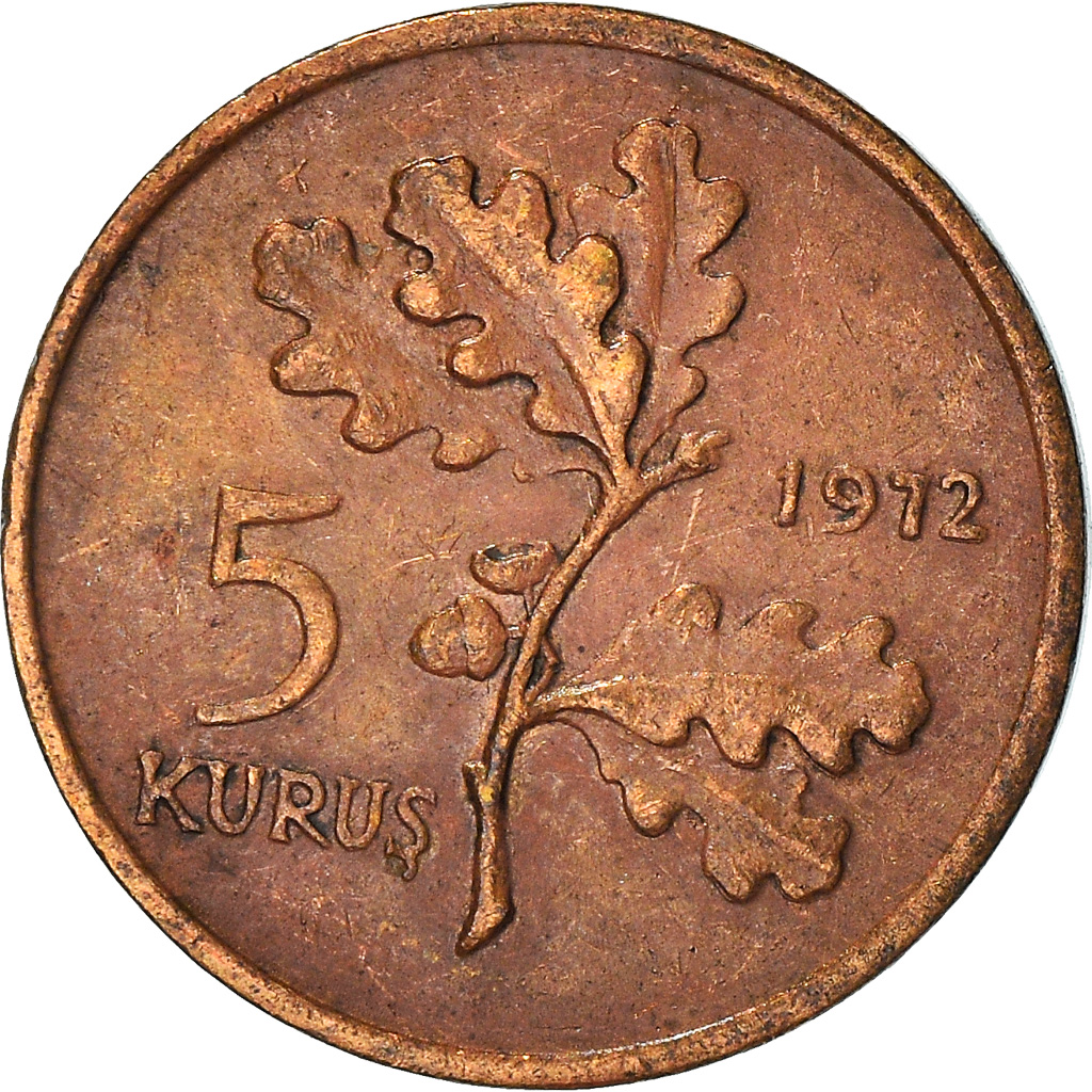 Coin, Turkey, 5 Kurus, 1972, , Bronze, KM:890.2