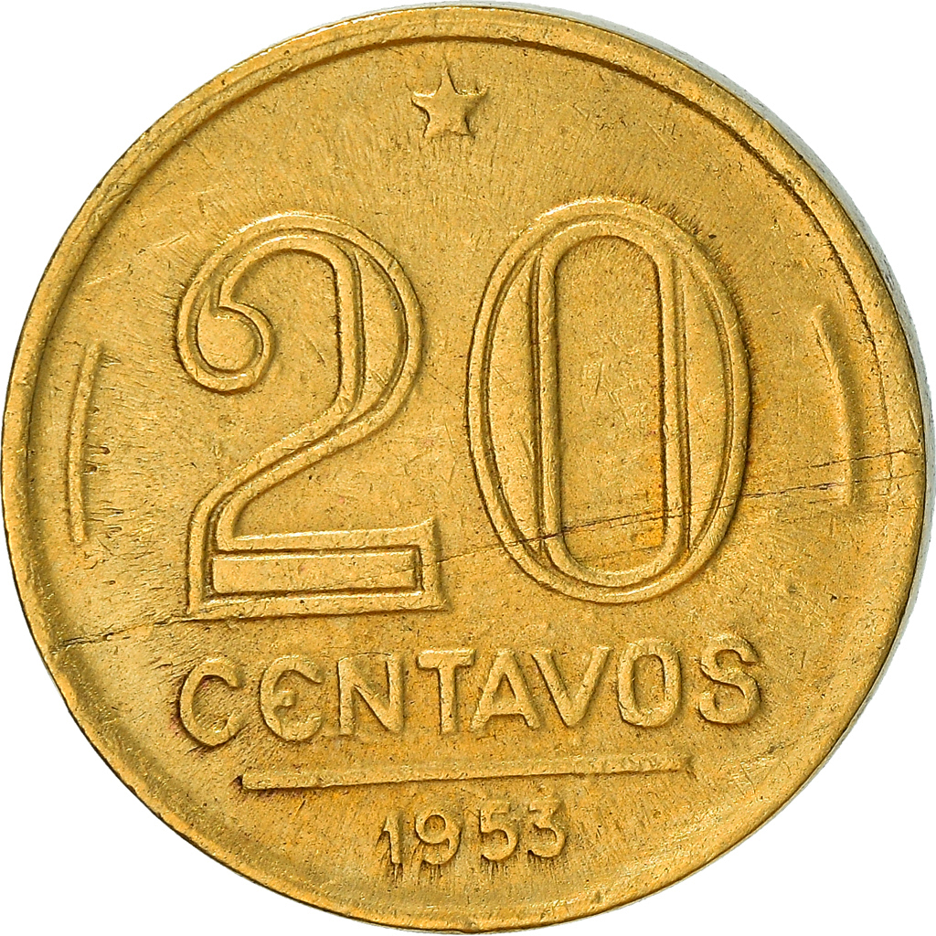 Coin, Brazil, 20 Centavos, 1953, , Aluminum-Bronze, KM:562