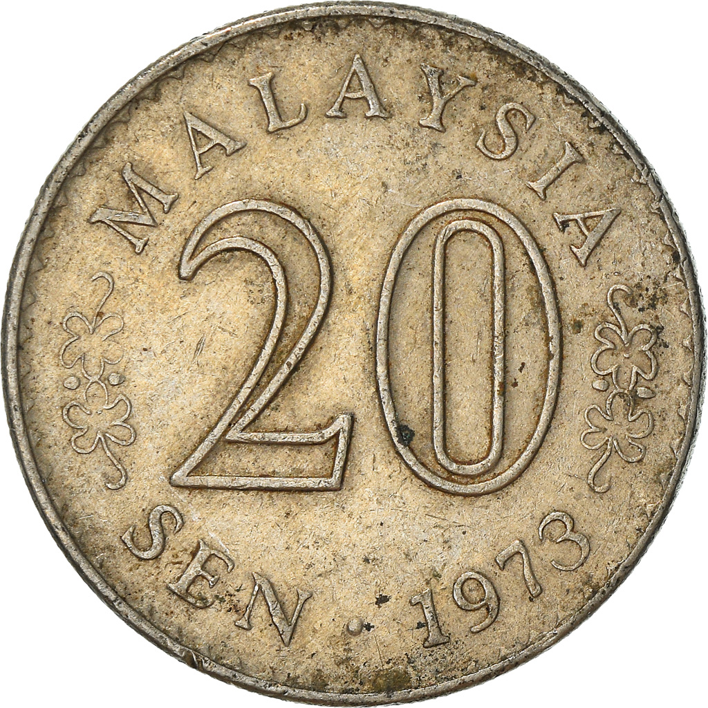 Coin, Malaysia, 20 Sen, 1973, Franklin Mint, , Copper-nickel, KM:4