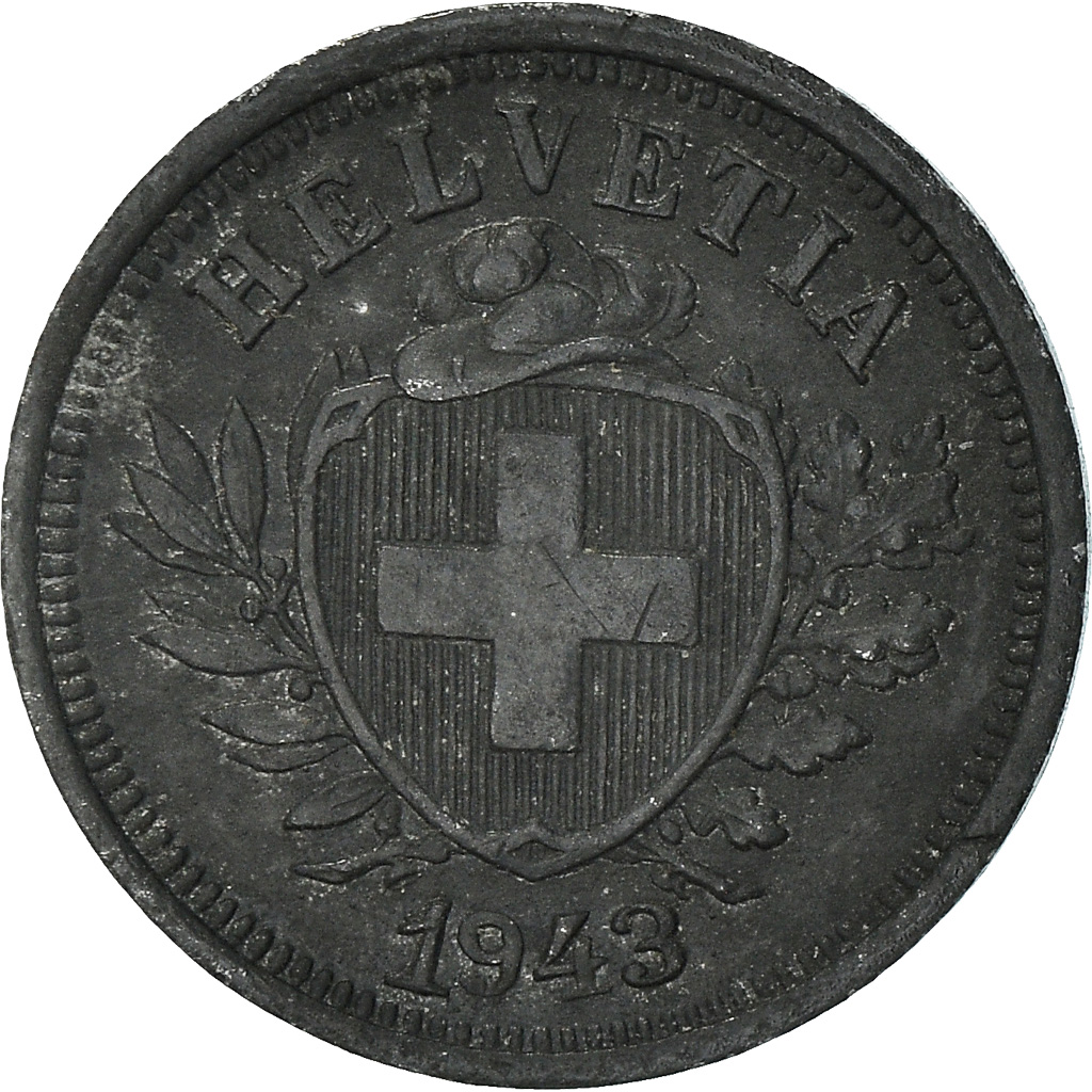 Coin, Switzerland, Rappen, 1943, Bern, , Zinc, KM:3a