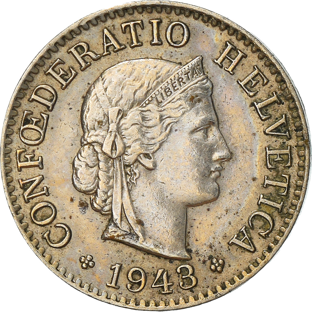 Coin, Switzerland, 5 Rappen, 1943, Bern, , Copper-nickel, KM:26