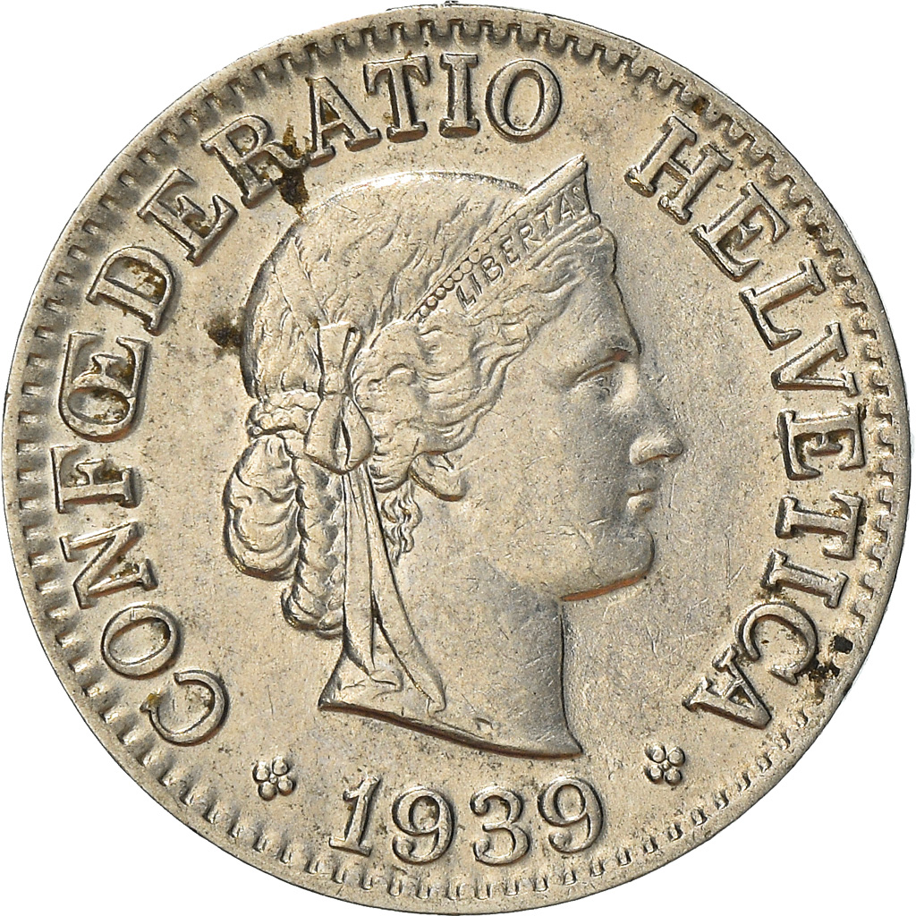 Coin, Switzerland, 10 Rappen, 1939, Bern, , Nickel, KM:27b