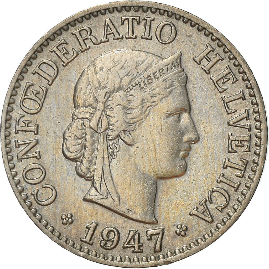 Coin, Switzerland, 10 Rappen, 1947, Bern, , Copper-nickel, KM:27