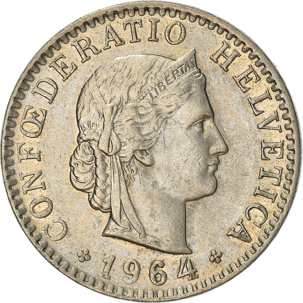 Coin, Switzerland, 20 Rappen, 1964, Bern, , Copper-nickel, KM:29a