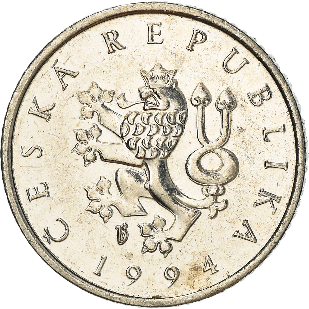Coin, Czech Republic, Koruna, 1994, , Nickel plated steel, KM:7