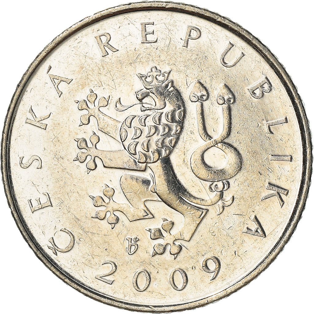 Coin, Czech Republic, Koruna, 2009, , Nickel plated steel, KM:7
