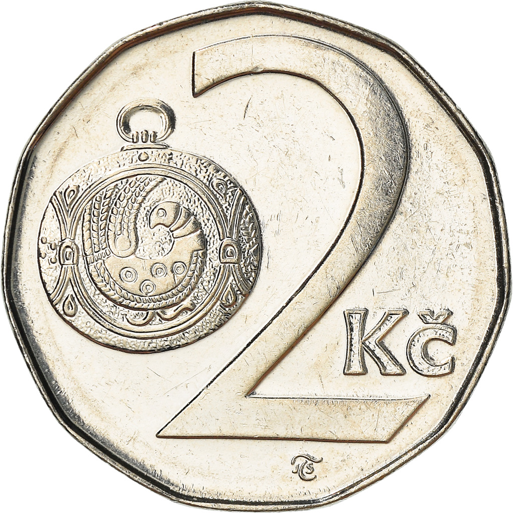 Coin, Czech Republic, 2 Koruny, 1997, , Nickel plated steel, KM:9