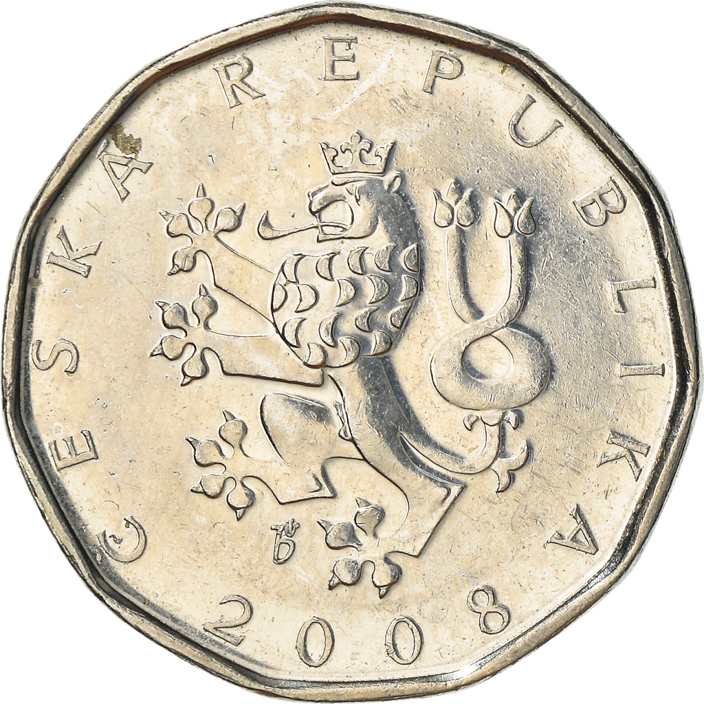 Coin, Czech Republic, 2 Koruny, 2008, , Nickel plated steel, KM:9
