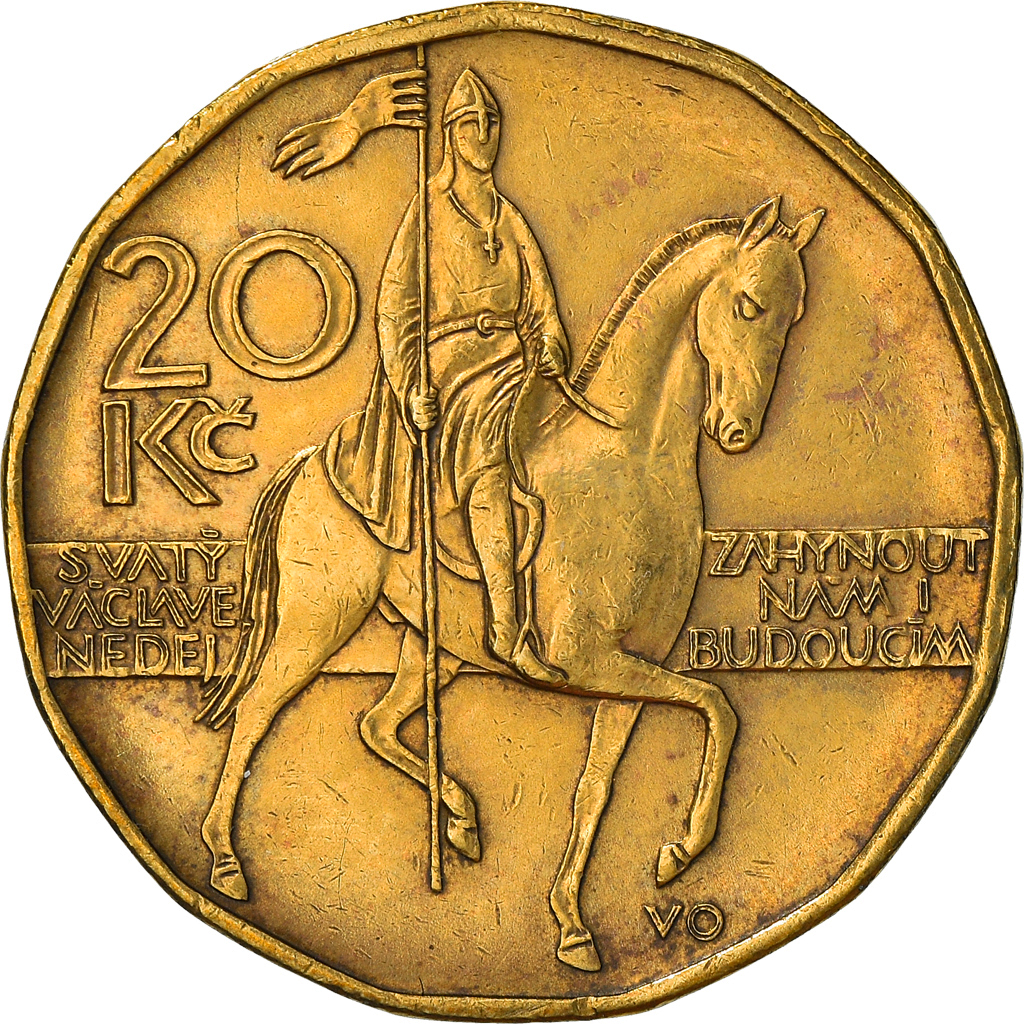 Coin, Czech Republic, 20 Korun, 2002, , Brass plated steel, KM:5