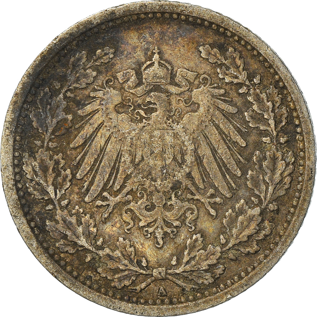 Coin, GERMANY - EMPIRE, 1/2 Mark, 1905, Berlin, , Silver, KM:17