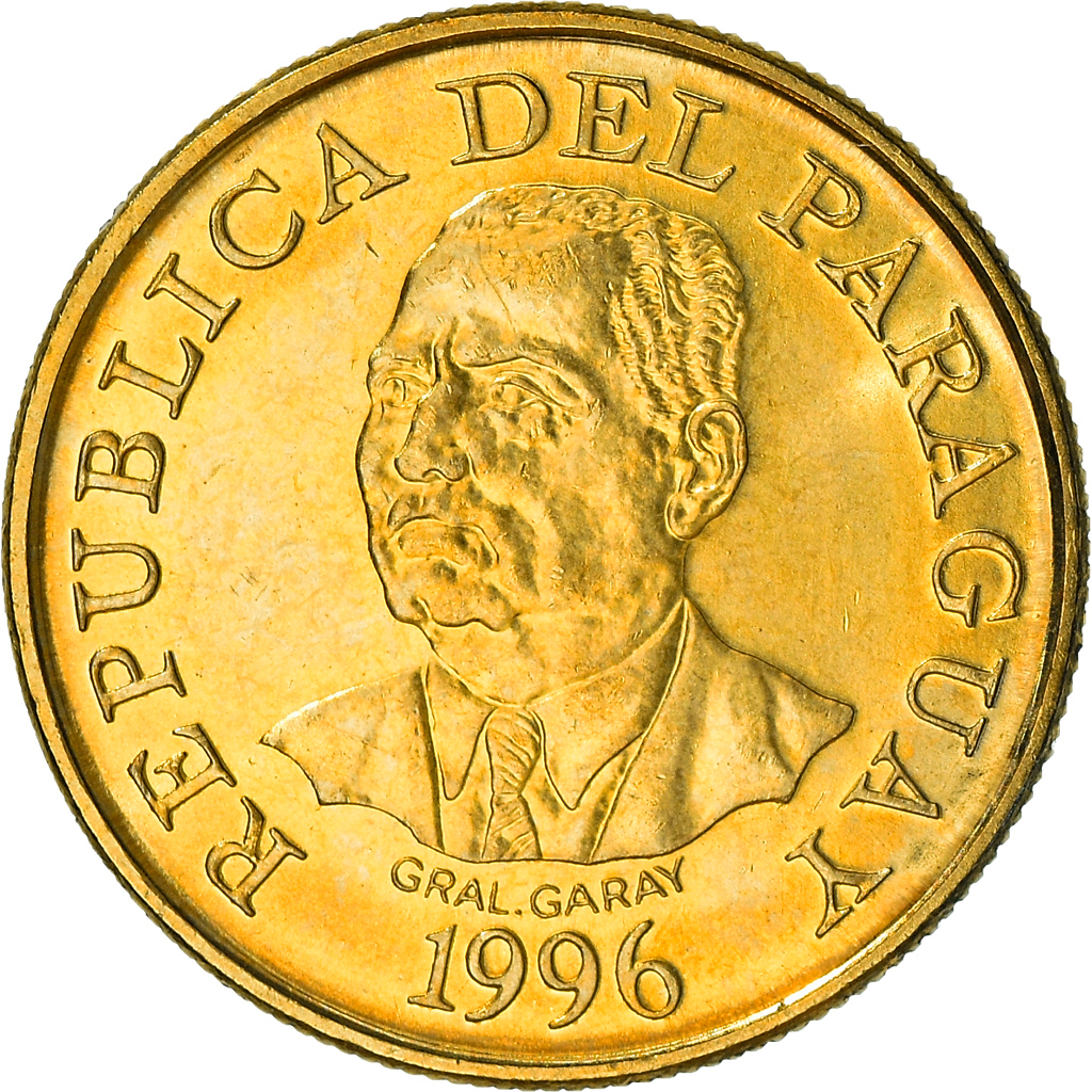 Coin, Paraguay, 10 Guaranies, 1996, , Brass plated steel, KM:178a