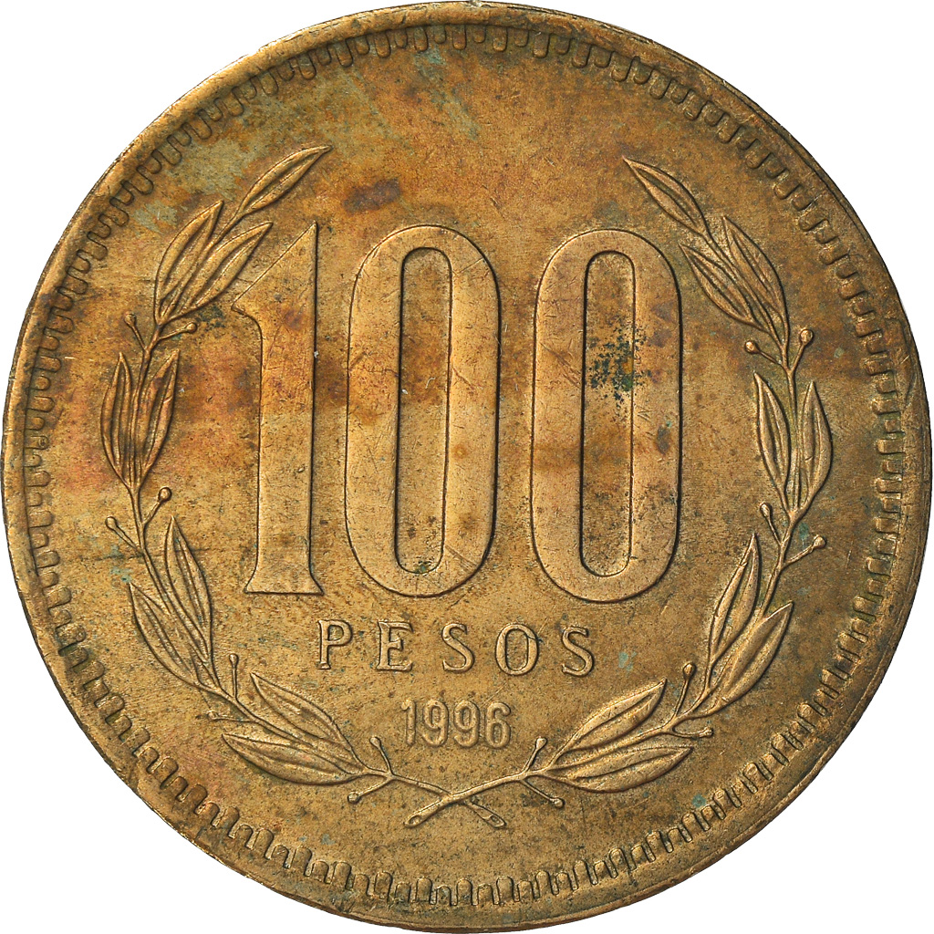 Coin, Chile, 100 Pesos, 1996, Santiago, , Aluminum-Bronze, KM:226.2