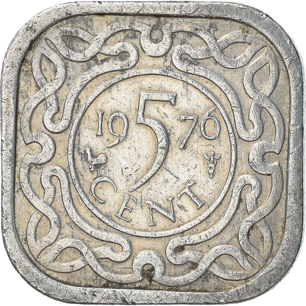 Coin, Surinam, 5 Cents, 1976, , Aluminum, KM:12.1a