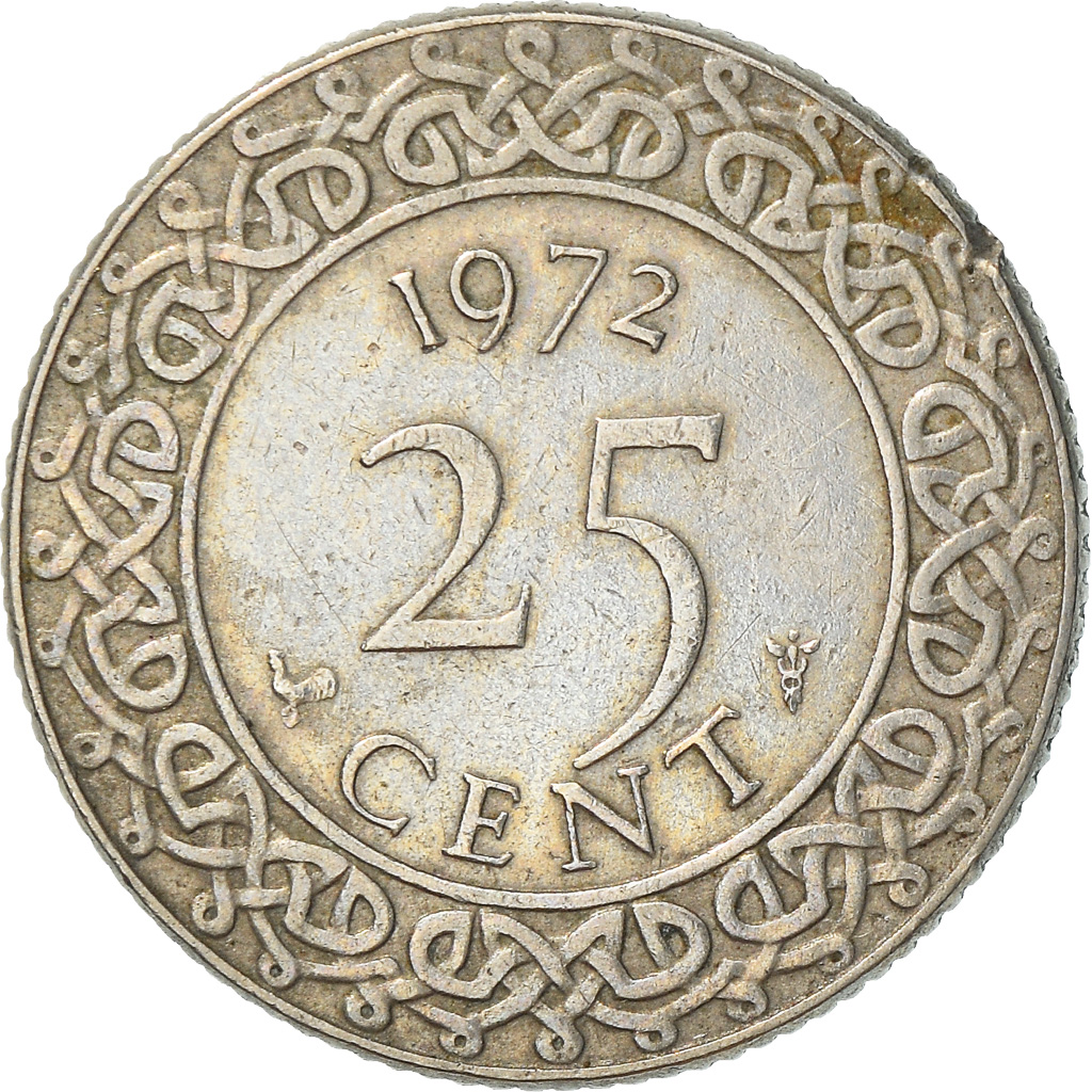 Coin, Surinam, 25 Cents, 1972, , Copper-nickel, KM:14