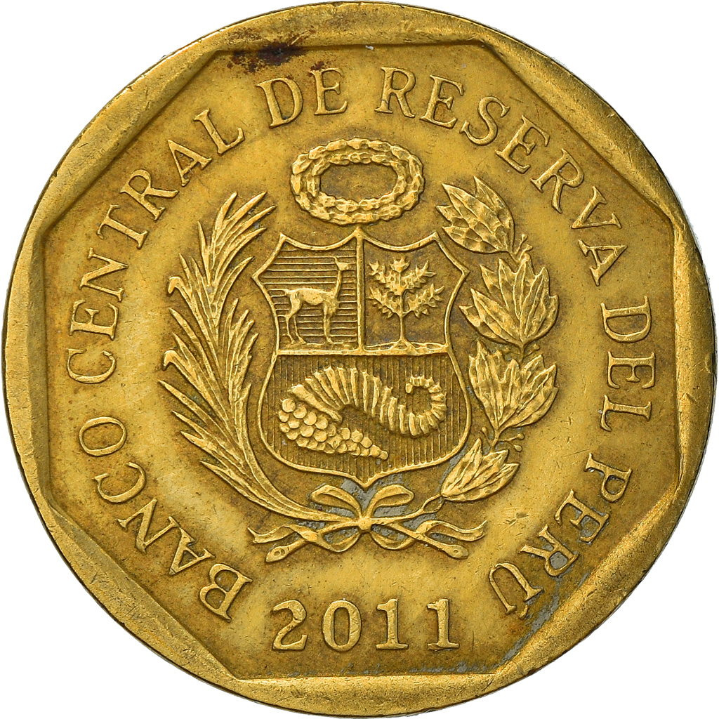 Coin, Peru, 10 Centimos, 2011, Lima, , Brass, KM:305.4