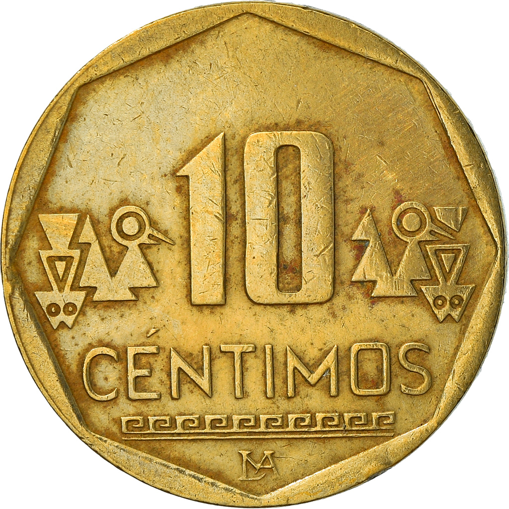 Coin, Peru, 10 Centimos, 2011, Lima, , Brass, KM:305.4