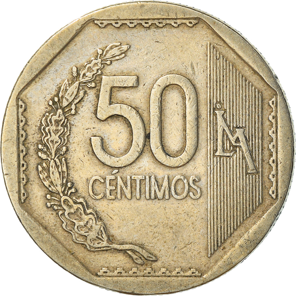 Coin, Peru, 50 Centimos, 2003, Lima, , Copper-Nickel-Zinc, KM:307.4