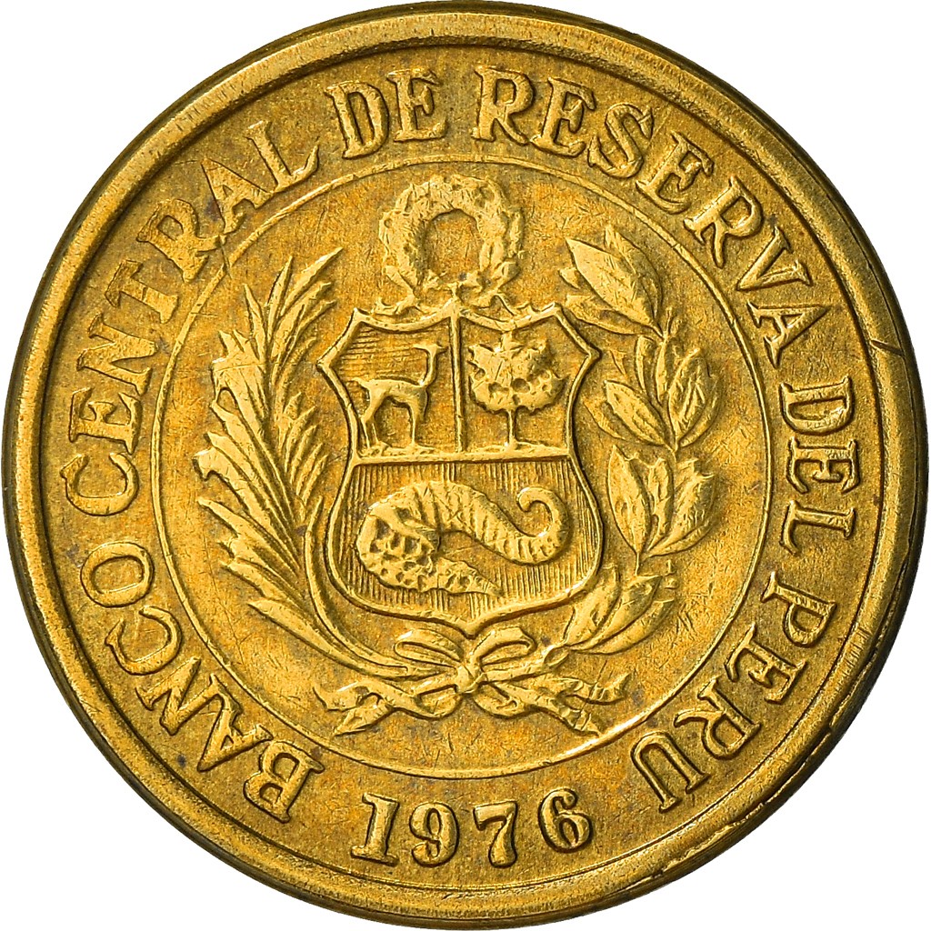 Coin, Peru, 1/2 Sol, 1976, Lima, , Brass, KM:265