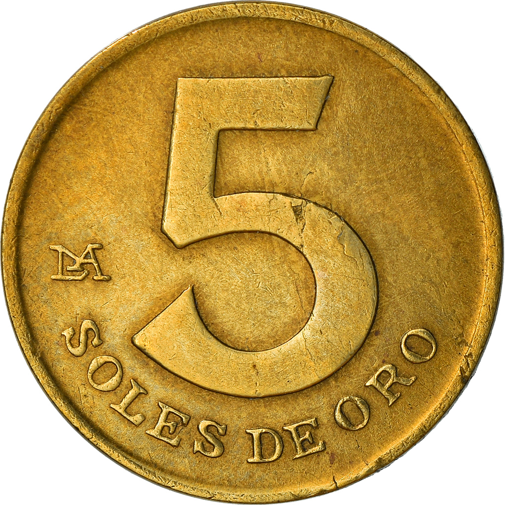 Coin, Peru, 5 Soles, 1979, Lima, , Brass, KM:271