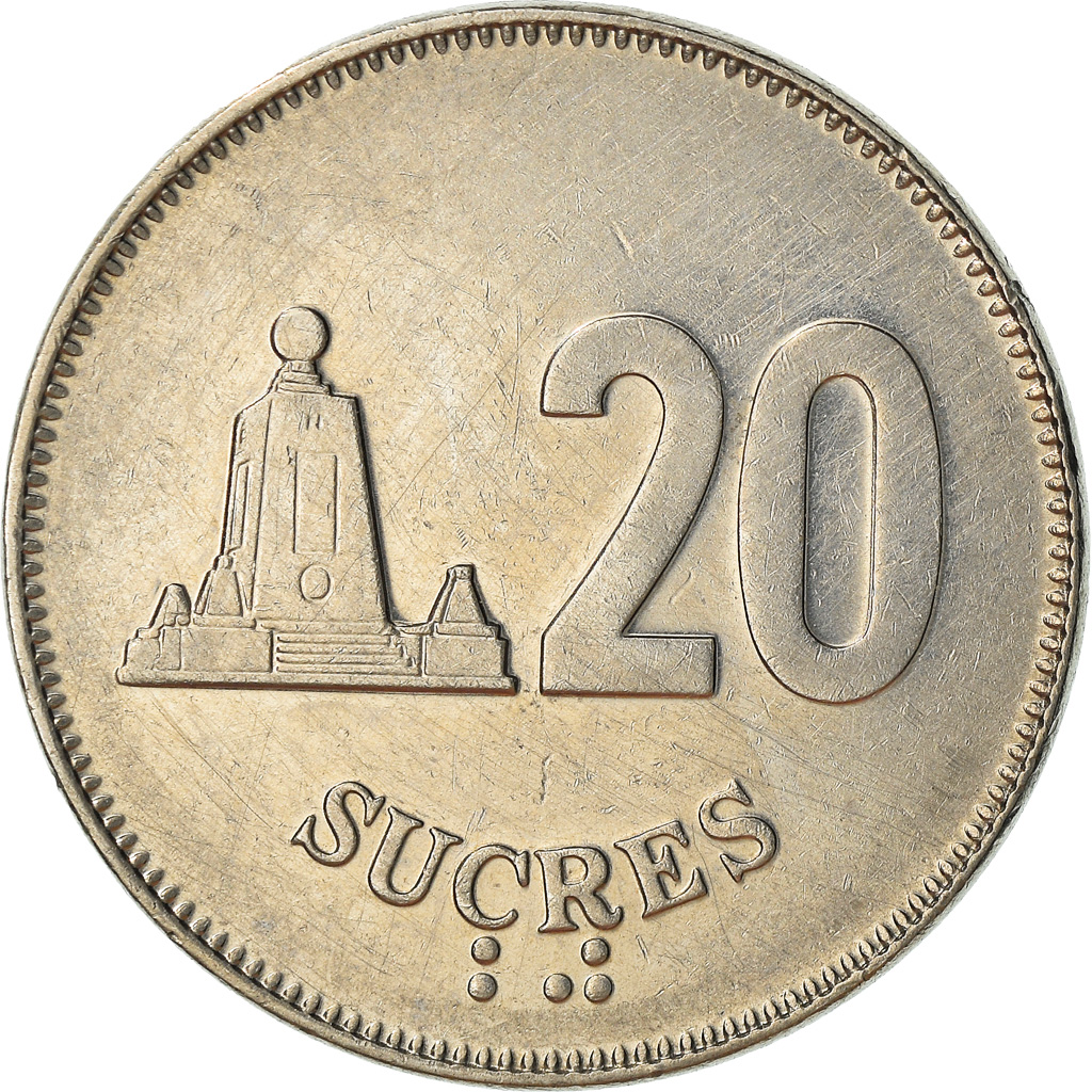 Coin, Ecuador, 20 Sucres, 1988, , Nickel Clad Steel, KM:94.1