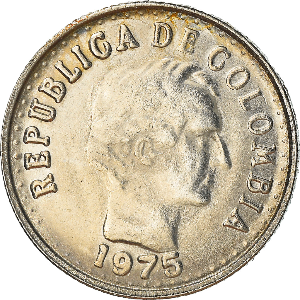 Coin, Colombia, 10 Centavos, 1975, , Nickel Clad Steel, KM:253