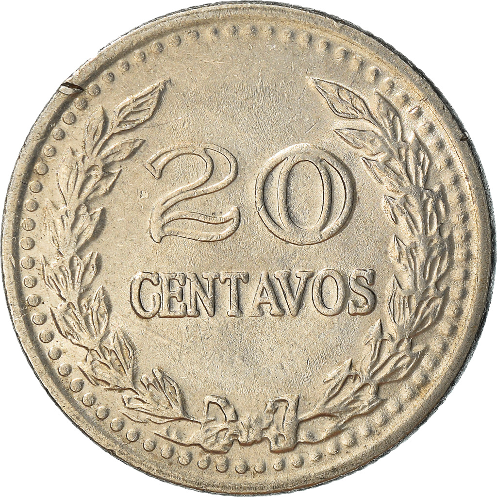 Coin, Colombia, 20 Centavos, 1975, , Nickel Clad Steel, KM:246.1