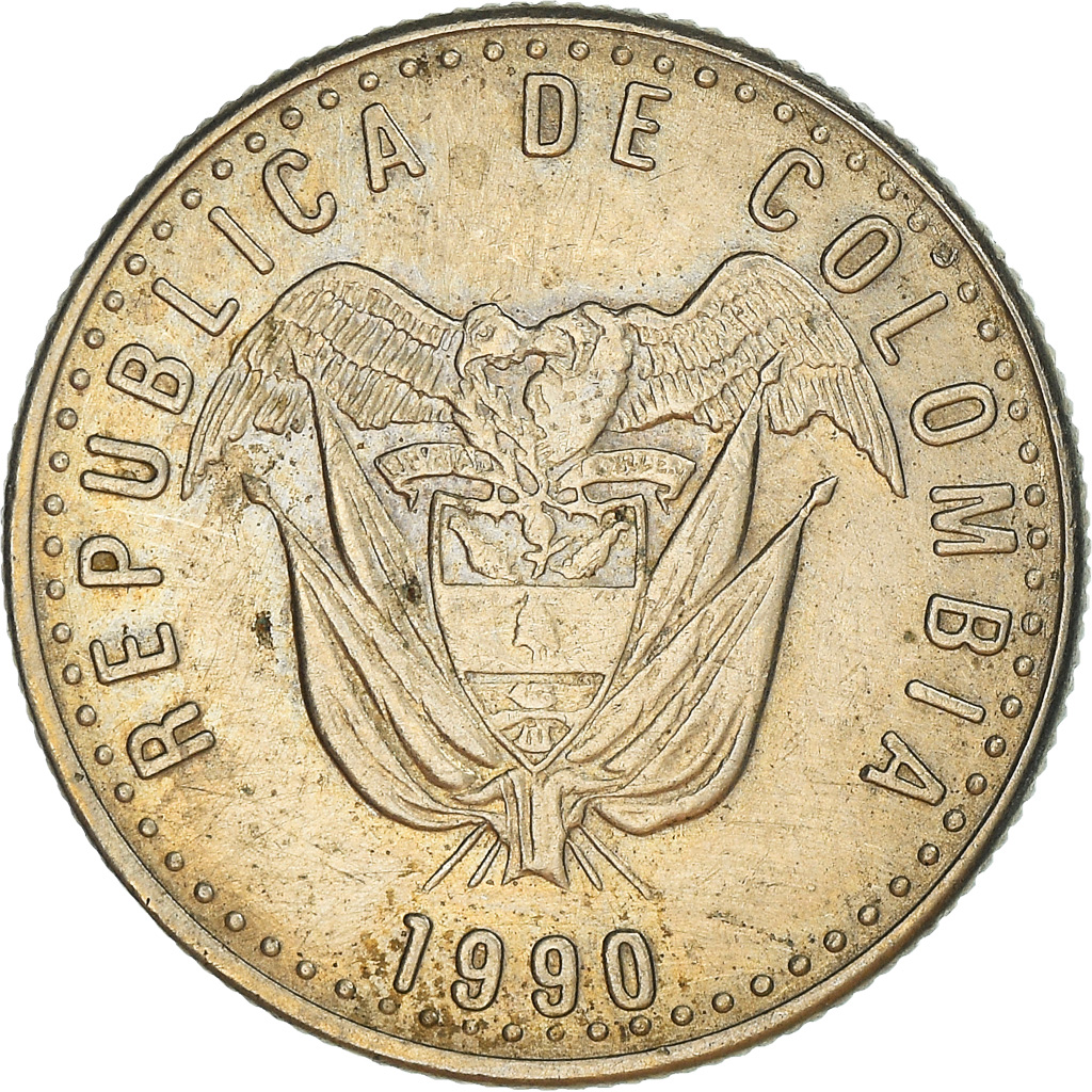 Coin, Colombia, 50 Pesos, 1990, , Copper-Nickel-Zinc, KM:283.1