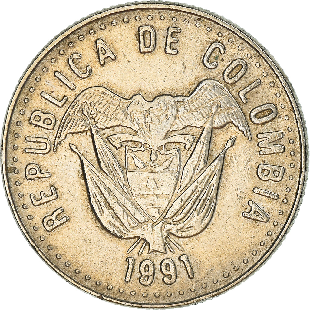 Coin, Colombia, 50 Pesos, 1991, , Copper-Nickel-Zinc, KM:283.1