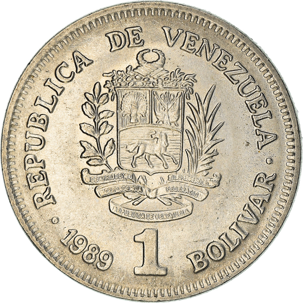 Coin, Venezuela, Bolivar, 1989, Werdohl, Vereinigte Deutsche Metallwerke